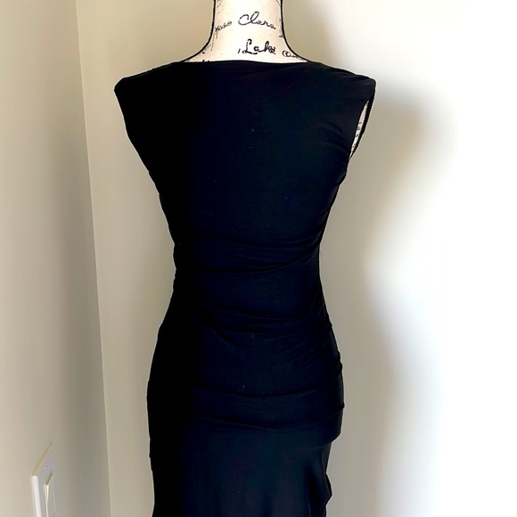 EUC Nicole Miller Square Neckline Jersey Black Dress- XS - Picture 4 of 6